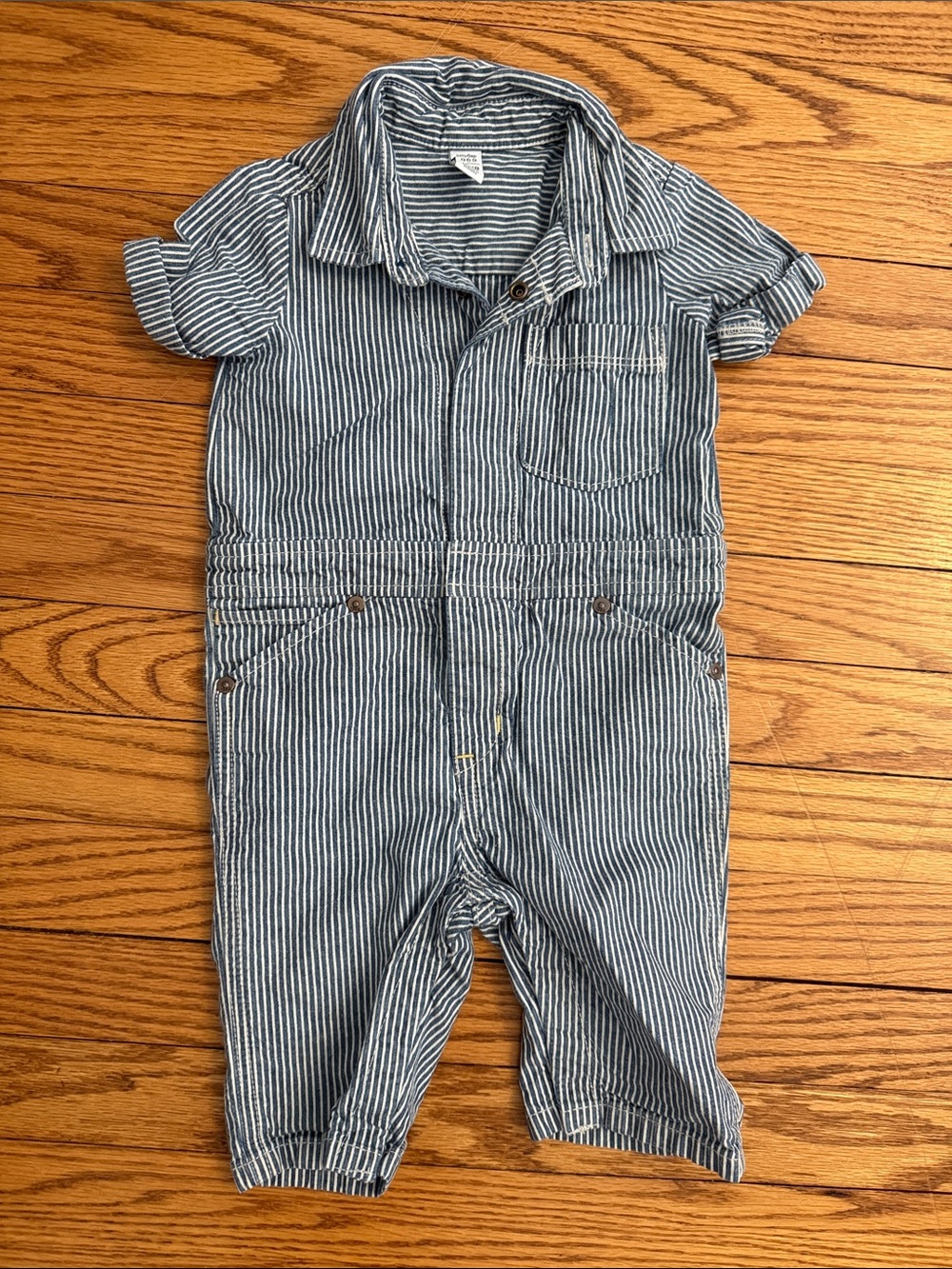 GAP Blue and White Striped Cotton Overalls